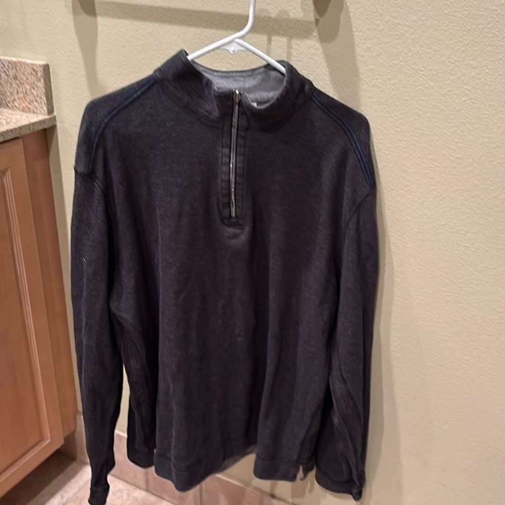 Tommy Bahamas men's grey zip pullover